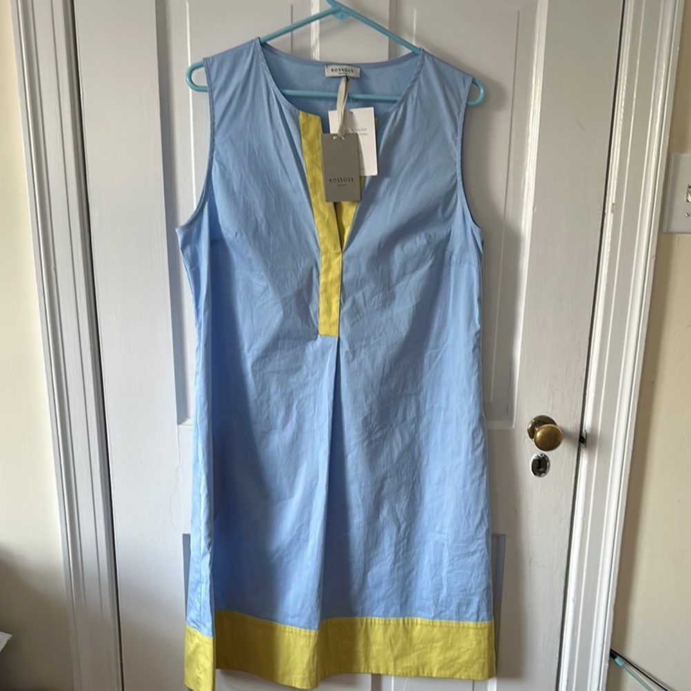 Rosso35 Blue and Yellow Sleeveless Dress